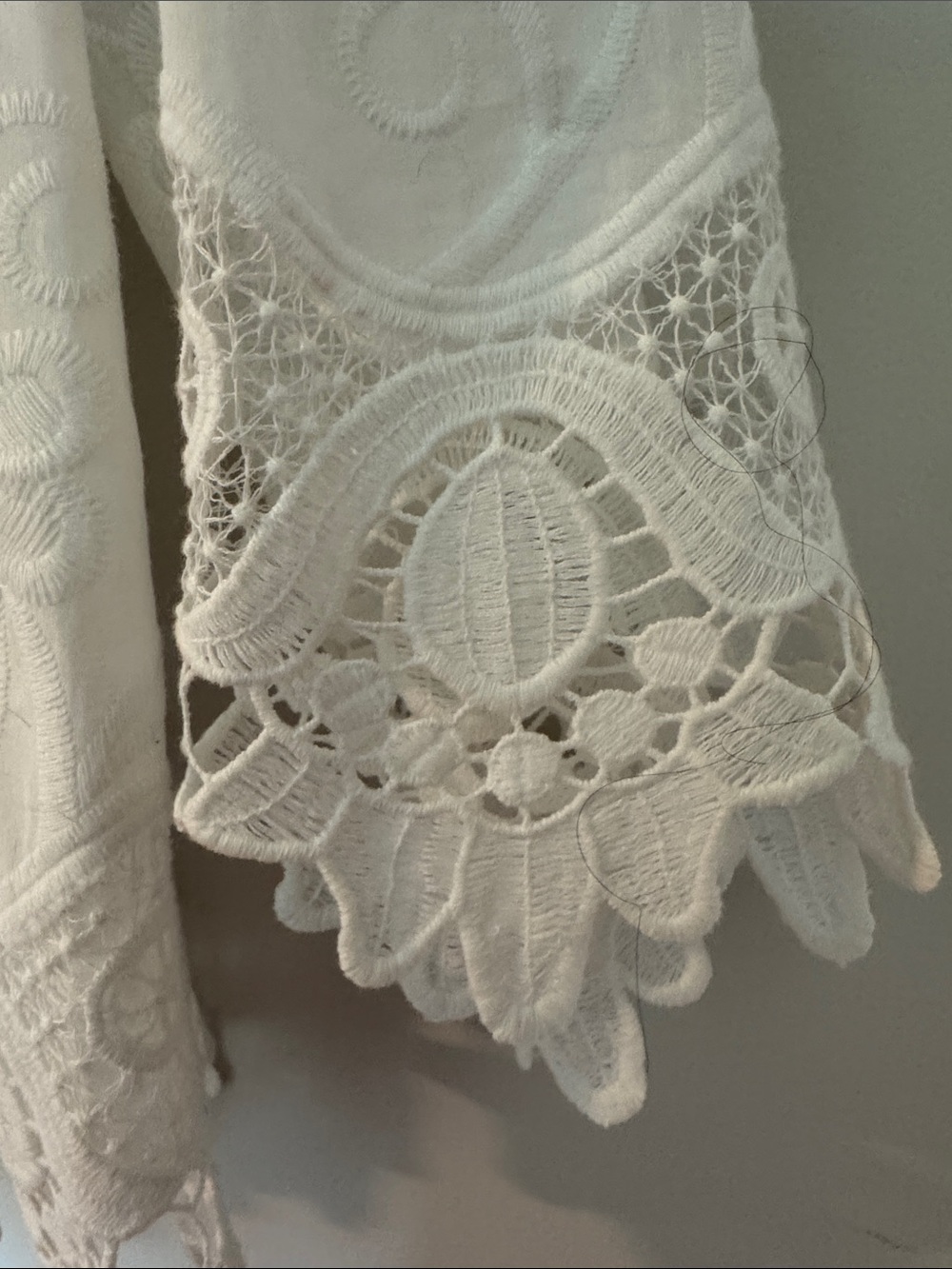Chico's White Off-Shoulder Lace Peasant Blouse - Picture 2 of 3